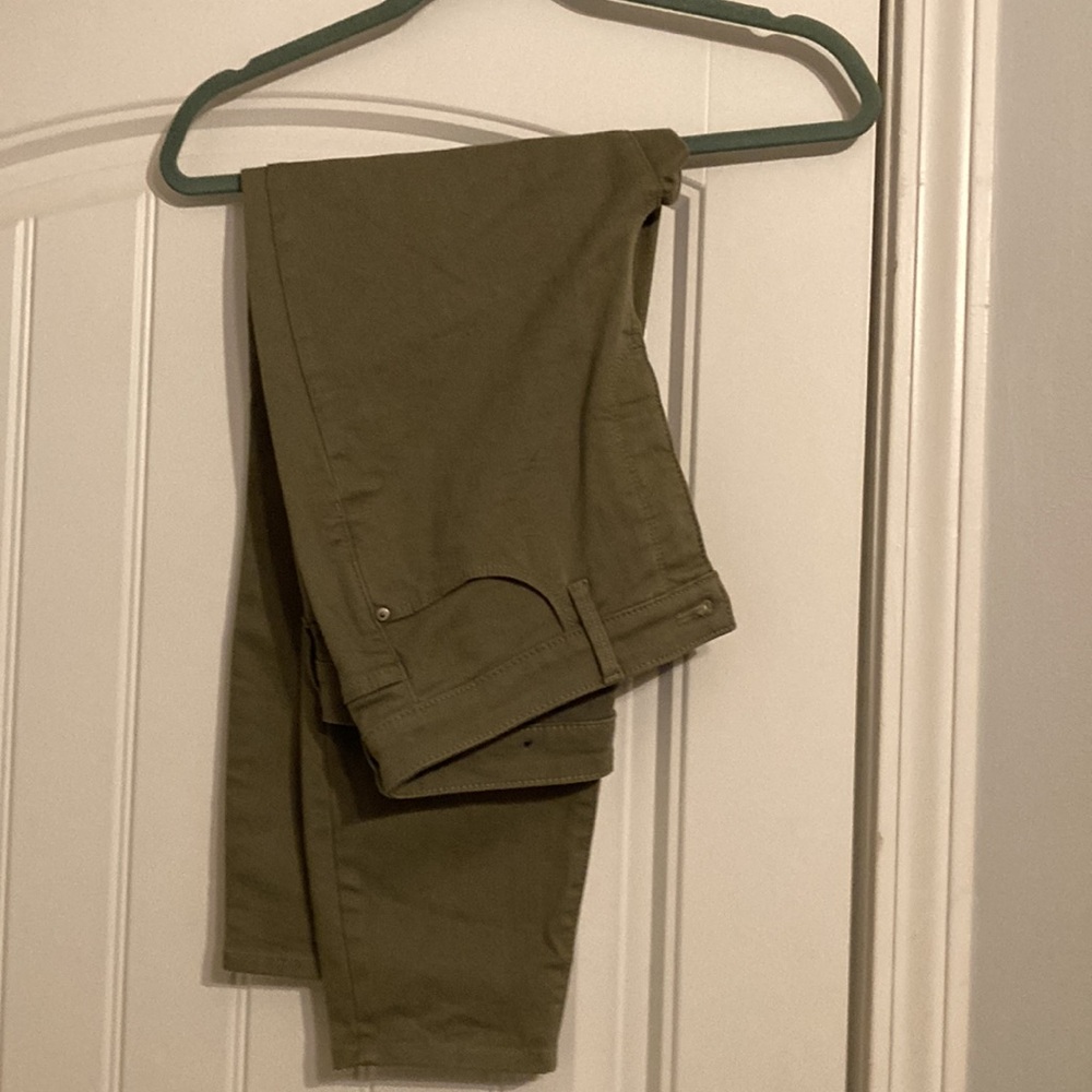 Talbots Olive Green Cropped Ankle Pants
